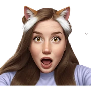 realistic portrait of cat girl sticker