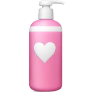 Pink bottle shampoo with white heart  sticker