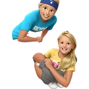 smiling girl with blonde hair sticker