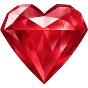 Red diamond heart sticker