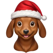 Daschund with a Christmas hat
 sticker