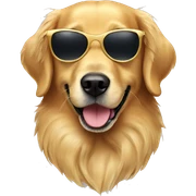 Golden retriever with sunglasses sticker
