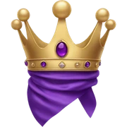 crown with purple silk sticker