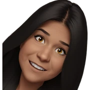 smiling girl with long hair sticker