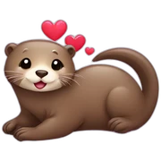 Cute otter in love with hearts sticker