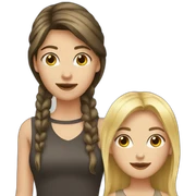blond girl and brunette girl sticker