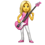 long-blond-bassguitar-player-pink-clothes-pink sticker