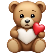 teddy bear holding heart sticker