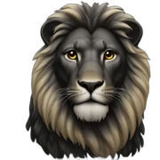 Black lion sticker