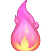 pink sparkly flame sticker