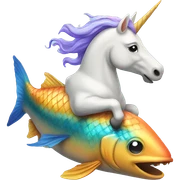 unicorn riding a fish  sticker