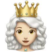 white queen and golden crown sticker
