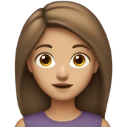 girl with brown hair and brown hair eyes sticker