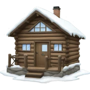 winter cabin sticker
