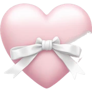 Pastel pink heart with white bow sticker