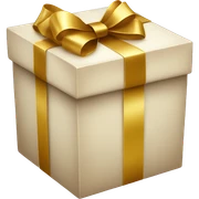 Christmas box with a gold bow sticker