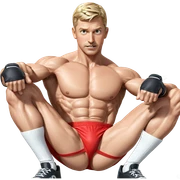 muscular blonde boy posing sticker