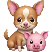 Chihuahua with a fuzzy pig plushie sticker