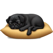 black pug sleeping sticker