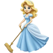 Cinderella sweeps away sticker