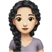 Beautiful girl,Black hair,wavy hair，long hair,Black eyes,Chinese sticker