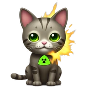 Cute Nuclear cat with radioactive energy  sticker
