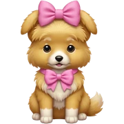 dog with a pink bow  sticker
