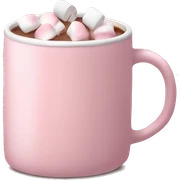 Light Pink mug of hot chocolate with marshmallows  sticker