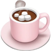 Light Pink mug of hot chocolate with marshmallows  sticker