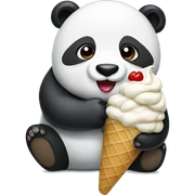 Panda eating ice cream sticker