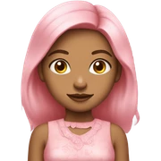 Menina loira com vestido rosa  sticker