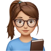 brown haired Ponytail Girl with Glasses sticker