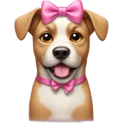 Dog with a pink bow sticker