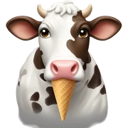 Cow eating ice cream  sticker