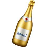 Champagne bottle with firework  sticker