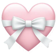 Pastel pink heart with white bow sticker