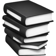 stack of black and white books sticker