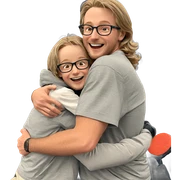 father and son joyful moment sticker