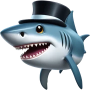 Shark with a top hat sticker