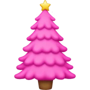 pink christmas tree sticker
