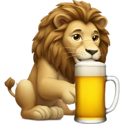 Lion drinking beer sticker