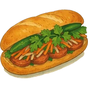 ghibli style banh mi sandwich sticker
