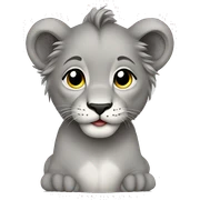Baby lion grey sticker
