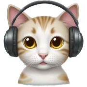 cute cat wearing headphone sticker
