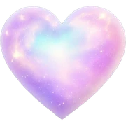Pastel White iridescent nebula heart sticker