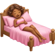 Tan Sleeping princess in pink bed  sticker