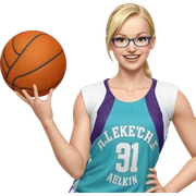 blonde girl in basketball uniform sticker