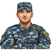 smiling soldier in camouflage sticker