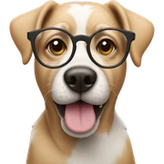Dog with glasses sticker