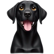 Black happy Labrador dog sticker